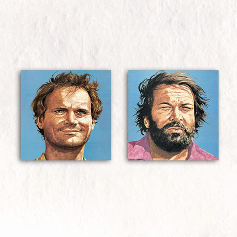Bud Spencer and Terence Hill - Glass Print-Set (2 Glass Prints each 20x20cm) - Bud Spencer®